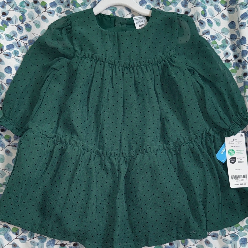 Green Baby Tiered Carter dress
